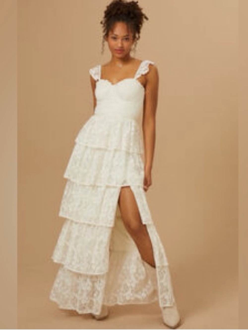 Altar'd State Umbar Embroidered Floral White Lace Dress - Picture 3 of 13
